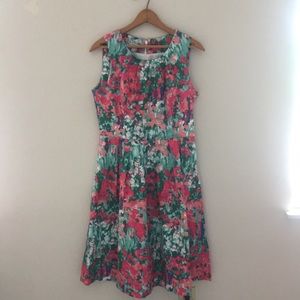 Talbots 8 Petites Watercolor Floral Dress
